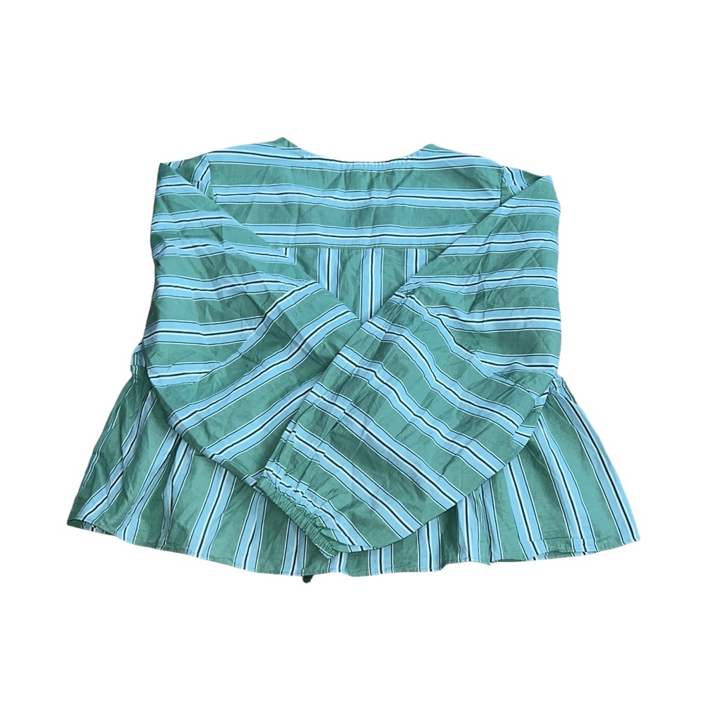 Free People Striped Brunch Babe Top, White Spruce Combo, Medium, NWT - Picture 8 of 15